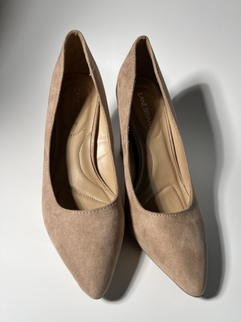 Lane Bryant Mauve Taupe Pointed Toe Block Heel Pumps Women’s 10W Wide